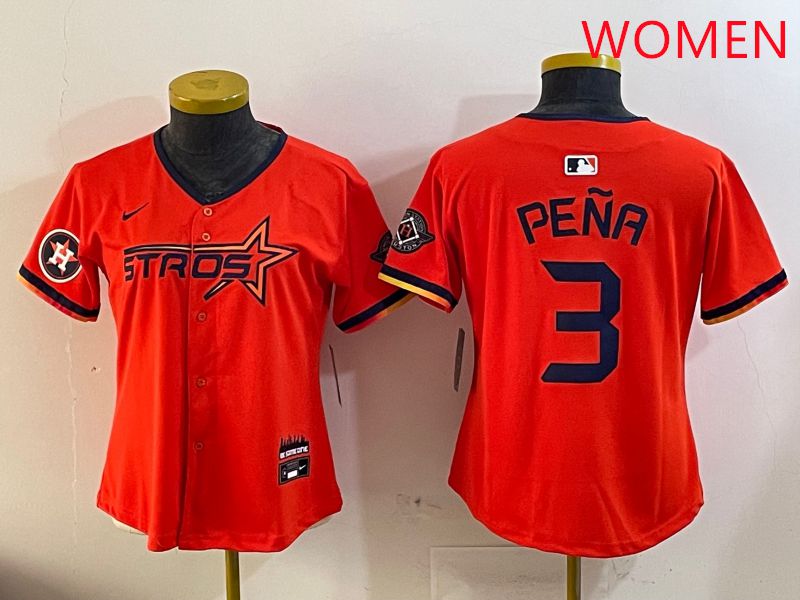 Women Houston Astros Blank #3 Pena Three generations Joint Name 2025 Nike MLB Jersey style 6
